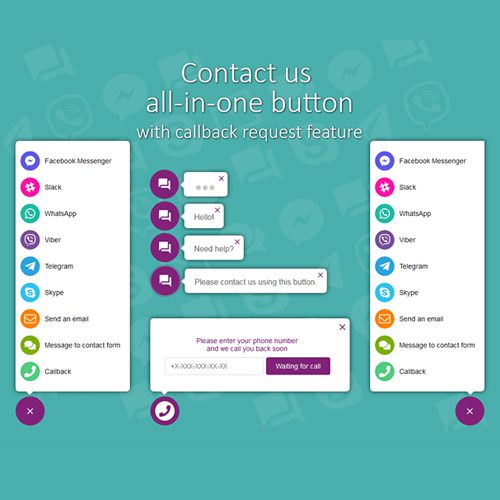 All-in-One-Support-Button-Callback-Request-WhatsApp-Messenger-Telegram-LiveChat-and-more All in One Support Button + Callback Request. WhatsApp, Messenger, Telegram, LiveChat and more…