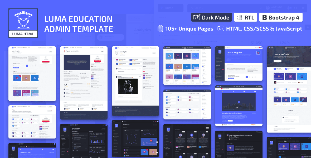 01_luma_html Education Dashboard & Learning Management System (LMS) Admin Template